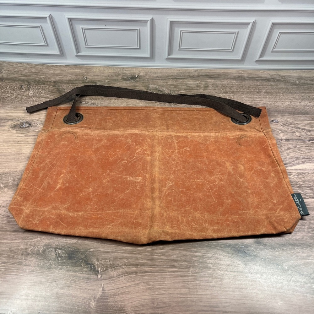 Modern Sprout Gardening Apron Orange Waxed Canvas Harvesting Gathering Bag